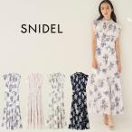 ショッピングくるみ スナイデル Sustainableプリーツプリントワンピース swfo261103 レディース ドレス 花柄 ロングワンピース ノースリーブ インナー付き SNIDEL