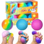 子供と大人のためのストレスボール色の変化-3パックスキッシュストレスボールフィジェットおもちゃ色の変化レインボースクイーズストレ..