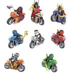 16個のアクションフィギュアオートバイのスプライシングおもちゃセット-アニメバイクフィギュアミニコレクタブルコンバットアクションフィギュ 並行輸入