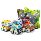 UNIH Pull-Back Vehicle Baby Toys of Soft Plush Car Set with Play Mat 並行輸入