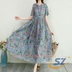 ワンピース ロングワンピース 体型カバー 可愛い 通勤着 レディース 夏 20代 30代 シェンヘン スカート マキシ丈 ゆったり 50代 春 40代 半袖 通気性 旅行