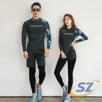 水着 体型カバー 紫外線対策 UVカット カップル レディース メンズ 3点セット 4点セット シェンヘン おしゃれ フィットネス 韓国風 水陸両用 着回し 通勤