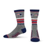 For Bare Feet Mens NFL New England Patriots 5 Star Crew Sock Marble Grey La