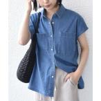 SHIPS / シップス SHIPS Colors:〈洗濯機可能〉ファンクション デニム フレンチスリーブ シャツ◇