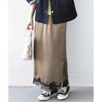 SHIPS / シップス SHIPS Colors:〈手洗い可能〉サテン レース スカート◇