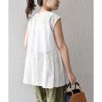 SHIPS / シップス 【WEB限定】〈手洗い可能〉カットワークレースタック切替ブラウス◇