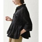 SHIPS / シップス SHIPS any:〈手洗い可能〉シアー チェック レギュラーカラー ペプラム シャツ