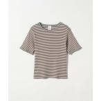 SHIPS / シップス Healthknit:〈洗濯機可能〉ボーダー リブ ショートスリーブ TEE