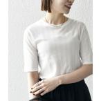 SHIPS / シップス SHIPS any:〈洗濯機可能〉シアー リブ ハーフ スリーブ クルーネック TEE