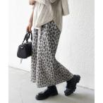 SHIPS / シップス SHIPS any:〈手洗い可能〉レオパード ジャカード Iライン イージー スカート