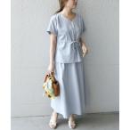 SHIPS / シップス SHIPS any: リネン ライク ドルマンプルオーバー&スカート セットアップ