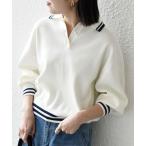 SHIPS / シップス SHIPS any:〈手洗い可能〉コットン ミックス ライン ポロニット プルオーバー