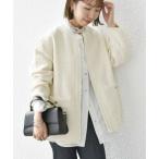 SHIPS / シップス 【WEB限定】SHIPS any:〈手洗い可能〉ツイード ノーカラー オーバー ジャケット