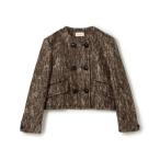 TOMORROWLAND / トゥモローランド ループヤーンツイード ダブルブレスレッド ノーカラージャケット