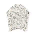 TOMORROWLAND / トゥモローランド LandScapeシルクストレッチ スタンドネックボックスシャツ