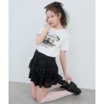MAJESTIC LEGON / マジェスティックレゴン レースフリルティアードミニスカパン