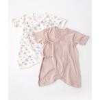 petit main / プティマイン オーガニックコットン ワンポイント＆総柄コンビ肌着2枚セット