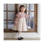 ショッピングシフォン petit main / プティマイン パフ袖シフォンワンピース