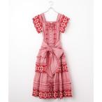PINK HOUSE / ピンクハウス チェリーレース使いギンガムチェックサンドレス