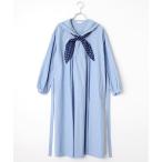 PINK HOUSE / ピンクハウス 水玉スカーフ付きダンガリーセーラーワンピース