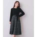 ショッピングラメ index / インデックス チェックラメジャカードニットワンピース