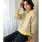 OPAQUE.CLIP / オペーク ドット クリップ ツイードライクZIPニットカーディガン