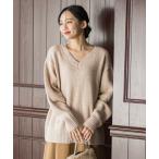 ショッピングスパンコール Droite lautreamont / ドロワットロートレアモン スパンコールVネックニット≪手洗い可能≫