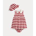 POLO RALPH LAUREN / Polo Ralph Lauren ( baby ) полоса do Terry Polo платье, шляпа &amp;bruma-