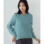 COMME CA ISM / コムサイズム ミドルゲージ　畦Ｖネックニット