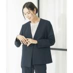 MICHEL KLEIN / ミッシェルクラン ストレッチノーカラージャケット(セットアップ対応/3サイズあり)