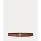 LAUREN RALPH LAUREN / low Len Ralph Lauren Logo двусторонний булыжник do кожаный ремень 
