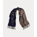 LAUREN RALPH LAUREN / ローレン ラルフ ローレン リバーシブル ロゴ ジャカード マフラー