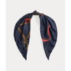 LAUREN RALPH LAUREN / ローレン ラルフ ローレン ベルティングプリント シルク スクエア スカーフ
