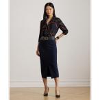 ショッピングラルフローレン LAUREN RALPH LAUREN / ローレン ラルフ ローレン バックルトリム ポンチ ペンシル ミディ スカート