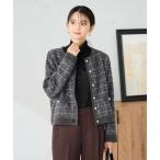 ショッピングパール a.v.v / アー・ヴェ・ヴェ パールボタンツイードニットカーディガン