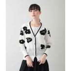 HIROKO KOSHINO / Hiroko Koshino сетка Inter автомобиль вязаный кардиган /...