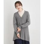 ショッピングカーデ LAURA ASHLEY / ローラ アシュレイ 【ウール混】バックリボン ロングカーデ
