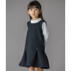 BeBe Petits Pois Vert / Bebe маленький powave-ru[ магазин ограничение ].. стеганый сарафан + длинный рукав ребра tops комплект (95~150cm)