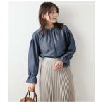 ショッピングダンガリー NEWYORKER L-SIZE / ニューヨーカー エルサイズ ダンガリーツイル ギャザーフリルブラウス