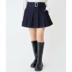 ショッピングlovetoxic Lovetoxic / ラブトキシック 【LTXC】美脚見えベルトつきデニムプリーツスカート