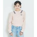 ショッピングlovetoxic Lovetoxic / ラブトキシック 【洗える】ケーブル長袖ポロニット