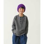 and D.petitmain / アンドディー. プティマイン チェックシャツレイヤードワイドスウェット