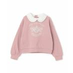 ショッピングメゾピアノ mezzo piano / メゾピアノ 【人気商品再入荷】【直営店で取り扱い無し】カレッジ刺しゅう　衿つきトレーナー