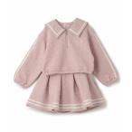 mezzo piano / メゾピアノ 【人気商品再入荷】【直営店で取り扱い無し】カットジャガード　ハーフZIPセーラー　セットアップ