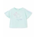 ショッピングメゾピアノ mezzo piano / メゾピアノ 【人気商品再入荷】【直営店で取り扱い無し】ユニコーン　袖チュール切替　半袖Tシャツ