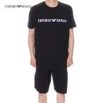 エンポリオ・アルマーニ EMPORIO ARMANI Tシャツ ハーフパンツ セットアップ ルームウエア メンズ ブラック 111573 4R516 00020