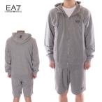 エンポリオ・アルマーニ EMPORIO ARMANI EA7 セットアップ ジップパーカー 上下 ハーフパンツ スウェット メンズ グレー 8NPM33 8NPS65 PJVRZ 3905