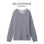 ジェラートピケ オム GELATO PIQUE HOMME HOLIDAY ボーダーふくれジャガードロンT pmct255262 ジェラピケ メンズ クリスマス