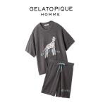 ショッピングジェラートピケ GELATO PIQUE HOMME ジェラートピケ オム ヒラノトシユキ DOG ジャガードプルオーバー&ハーフパンツセット pmnt242051 メンズ