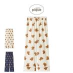 ジェラートピケ HOLIDAY ベア柄ネルロングパンツ pwfp255336 ルームウェア パジャマ 部屋着 クリスマス レディース gelato pique